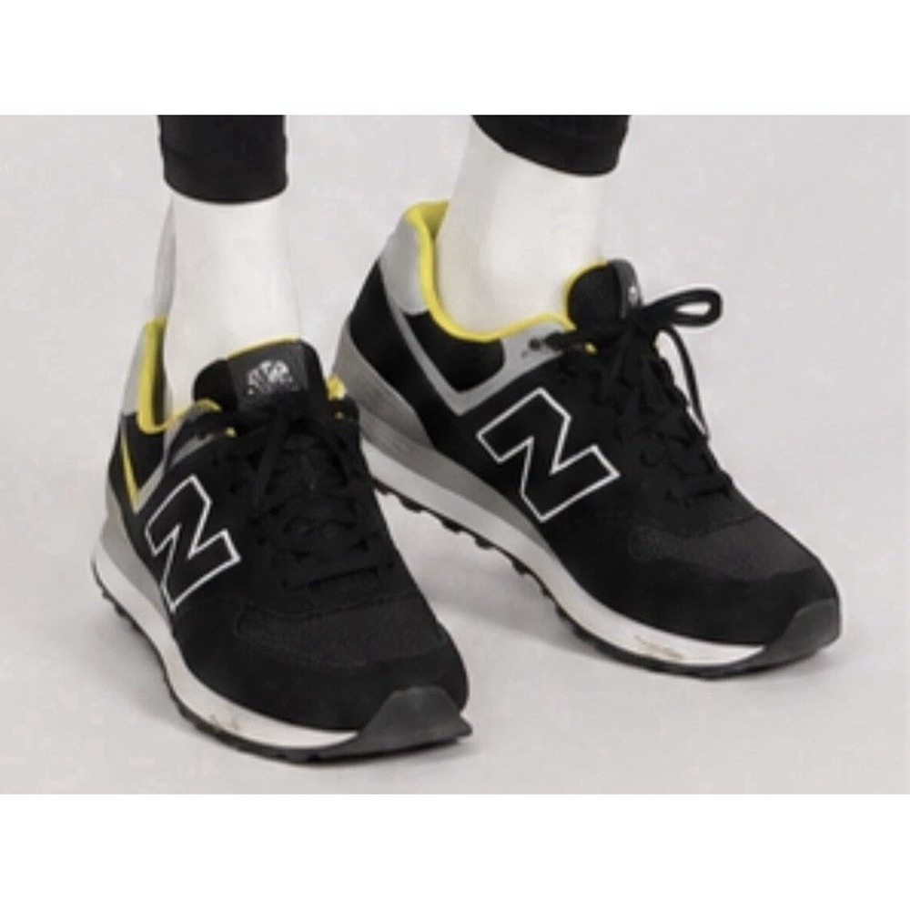 NEW BALANCE FIGS Women's Tennis Running Nursing Shoes Black Yellow 7 1/2 7.5 M